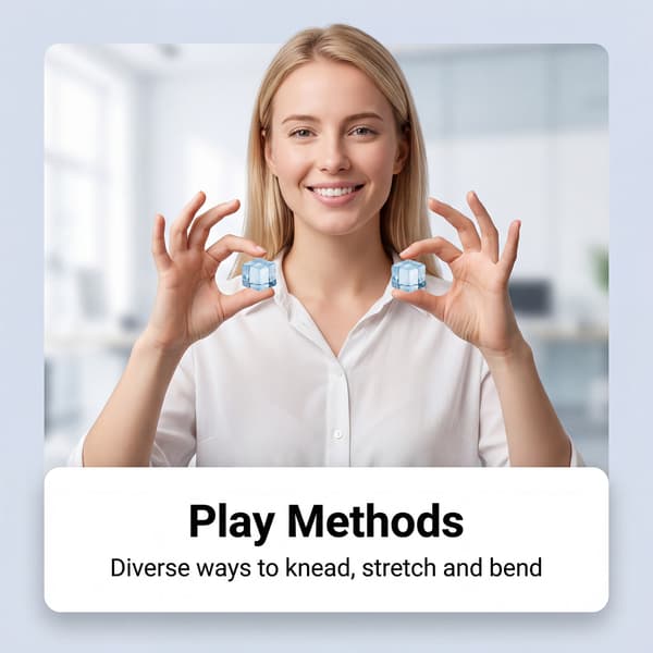 Blå isbit Squishy Langsom Rebound Stresslindring Bærbar Fidget Sensorisk Leketøy