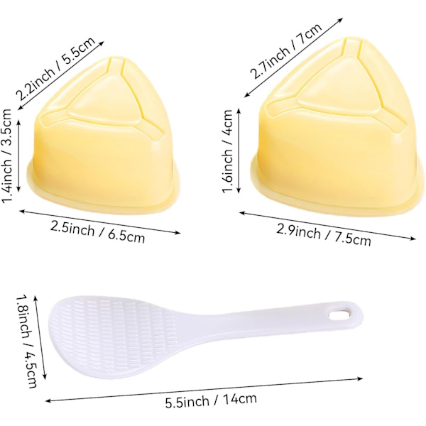 2 st risformssats, triangulär risbollsformare med non-stick-spade, BPA-fri enkel att släppa