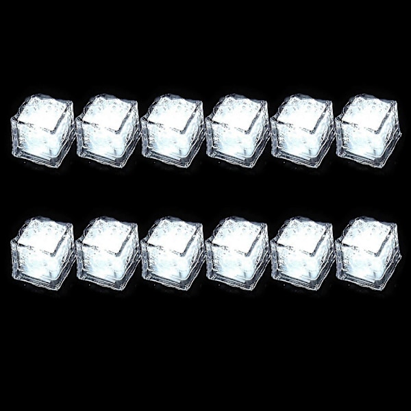 Isbiter for drikke med barlys, 7 fargerike LED-lys, vanntett isbit (Farge: Hvit)