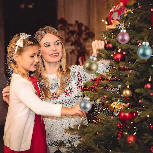 30-pack julgranskulor, krosssäkra klara plastkulor för jul- och festdekoration - Silver