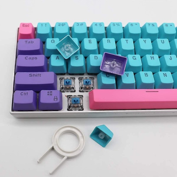 61 Pbt Keycaps, Ducky One 2 Mini Keycaps OEM Profile Rgb Keycaps, Blå