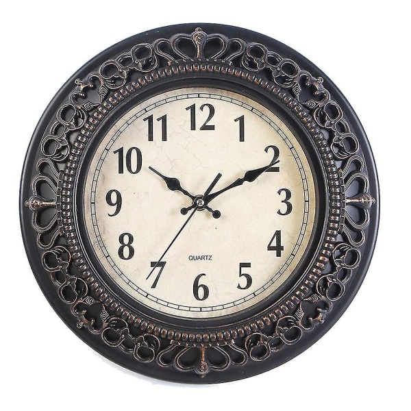 10-tums Silent Retro Quartz Clock dekorativ väggklocka, sovrumsklocka Retro klocka, vardagsrumsvägg