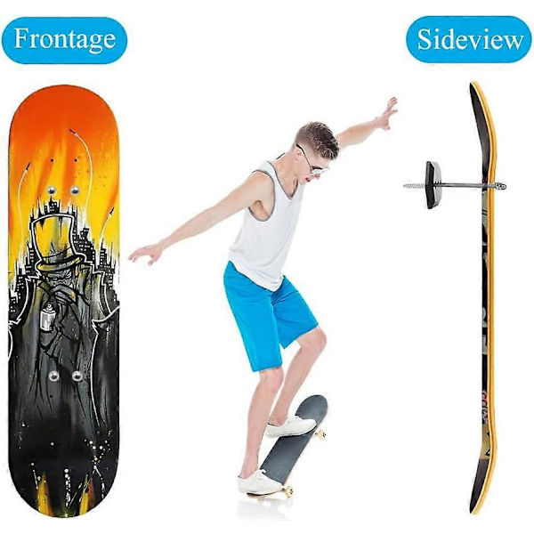 2-delt Skateboard Væghængning Beslag til Skateboard Visning og Opbevaring, Sort