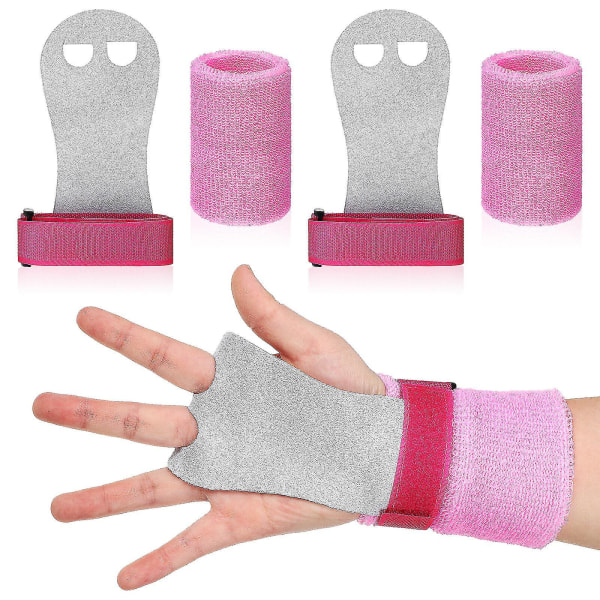 4 stk Gymnastikgreb og armbånd Bargreb Håndfladebeskyttelse og håndledsstøttebånd til børnetræning Øvelse Gd.