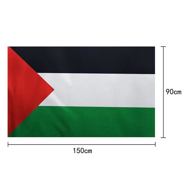 Palestina Flagga Stor 90*150 cm 100 % polyester med öljetter - Free Gaza