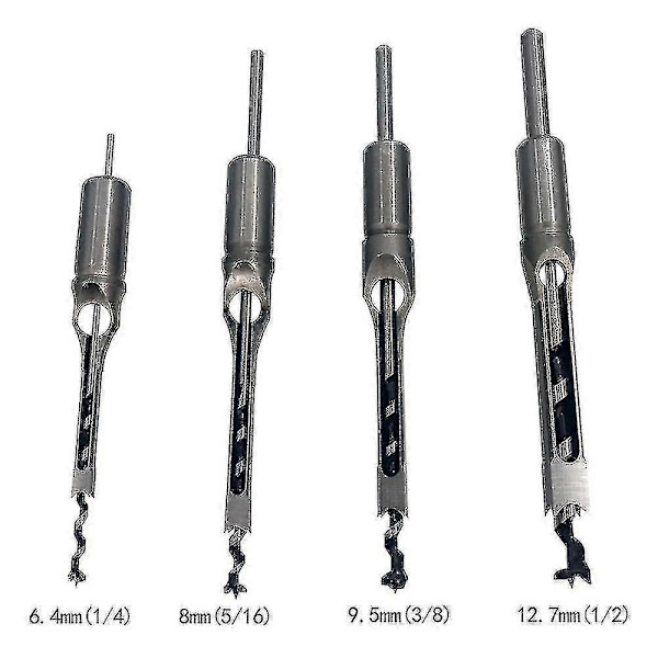 Träbearbetningskvadratisk hålborr Hollow Chisel Tenon Borrverktyg - Set