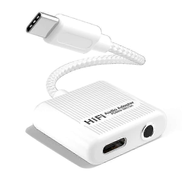 USB-C til 3,5 mm Audio Oplader Adapter, 60W PD, Type C Aux Konverter