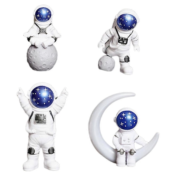 1 Setti Mini Astronauttimalleja Astronauttipatsaita Harmaa Koristeellinen Avaruuskoristelu Astronautti Kodin Työpöydän Koristelu