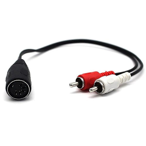 5-polet DIN Hun til 2 RCA Han Stik AMP eller Adapterkabel 0,3M
