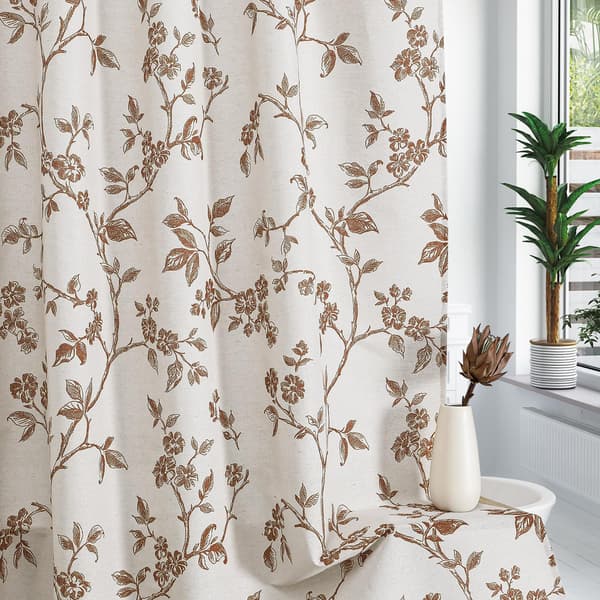1 st blommig polyester duschdraperi 120x180cm, vattentätt borrfri badrumspartitionsdraperi A