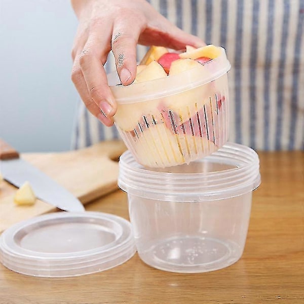 Hemkök Dubbellagers Tät Lök Frukt Mat Avlopp Förvaringslåda Behållare