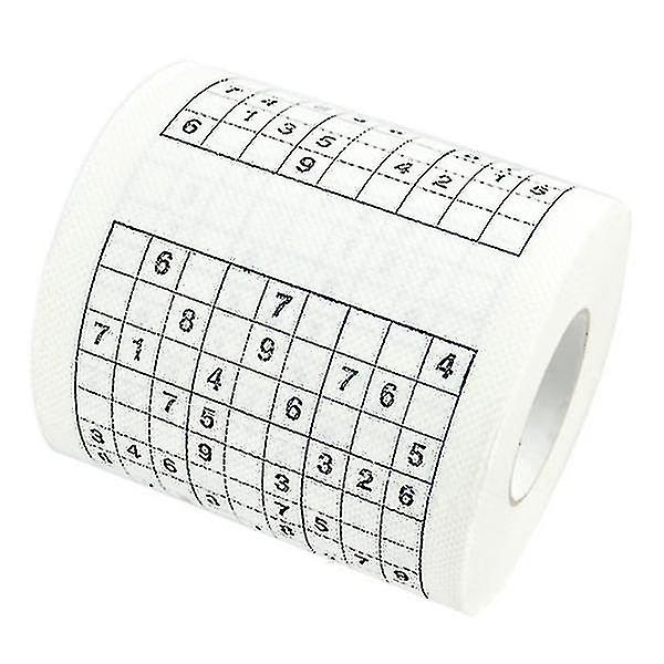 2 rullar unikt toalettpapper Sudoku nummer Pusselspel Rolig present badrumspapper