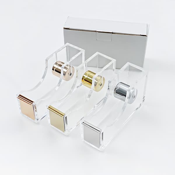 Akryl Rosegull Teipdispenser, Stor og Liten Teipkutter, Transparent Gull Teipholder Style 2