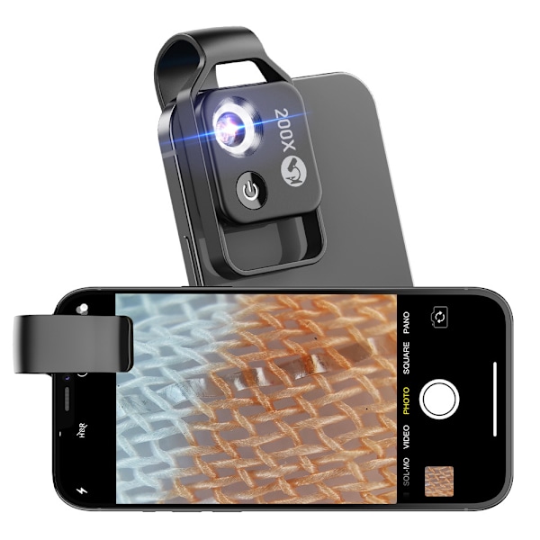 Nanozoom 200x Forstørrelseszoom, Nanozoom Højteknologisk Klips-på-Linse, Nano Zoom 200x til iPhone, Nanozoom Mobiltelefonlinse