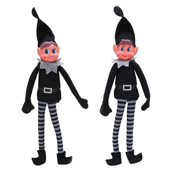 12 tommer langbenet elf dukke, sort jule dreng elf legetøj, kan hænges eller dekoreres