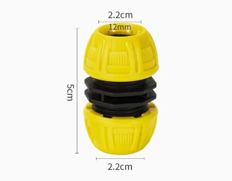 10-pack ABS ljusgula slangkopplingar, 12 mm innerdiameter 1/4\" vattenslangförlängningskoppling för trädgårdsslang och biltvättspistol
