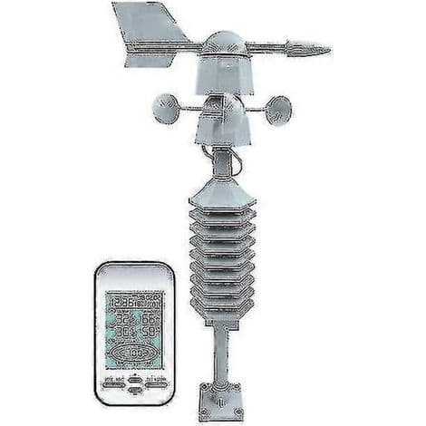 Trådløst anemometer med dobbel montering. Vindsensor. LCD værstasjon. Klokke. Vindhastighet og retning. Chill Home