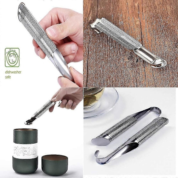 3 stk. Rustfrit Stål Te-si, Cylindrisk Te-infuser, Te-pind Si