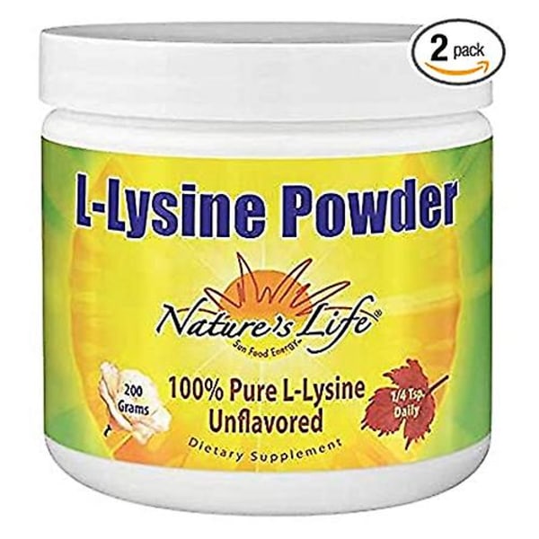 Nature's Life L-Lysine Pulver, Osmaksatt 200 GRAM (Förpackning med 1)