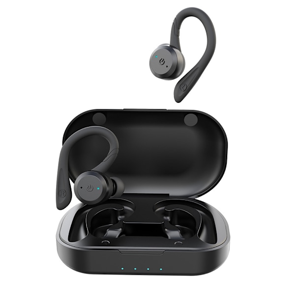 Trådlösa Sport Hörlurar med Bluetooth, Vattentäta, Dubbla Bäralternativ, IPX7, 20 Timmars Spelyta, Stereo, Svart