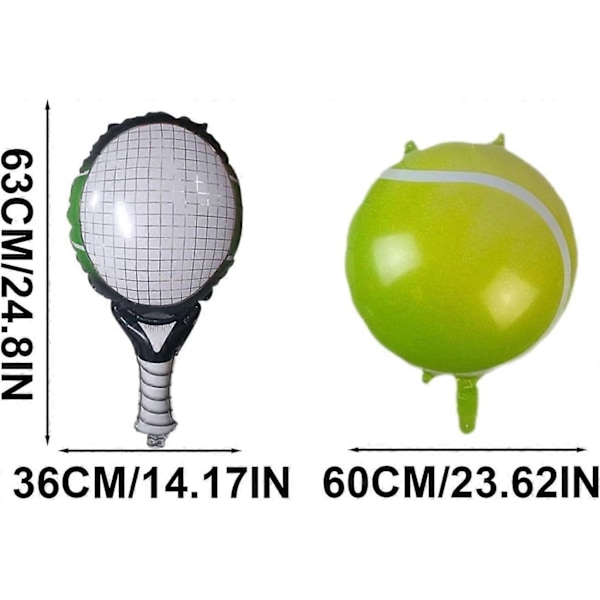Tennis Ketsjer Folieballoner, Tennisudstyr, Tennis Tema Balloner, Ketsjer Folieballoner