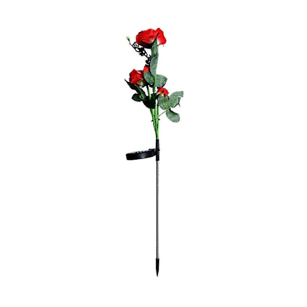 Utomhus Blomsterträdgårdslampor med 6 Ljusa Huvuden Solcellsdrivna Konstgjorda Rosblommor