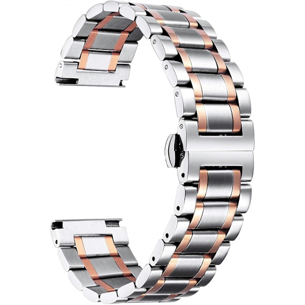 Ruostumattomasta teräksestä valmistetut rannekkeet suorilla ja kaarevilla päillä, 5 väriä (kulta, hopea, musta, ruusukulta, kulta-hopea kaksiväri)  Koko (18 mm) Ystävänpäivälahjat