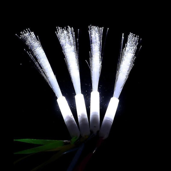 24 stycken fiberoptisk stav Led White Glow Sticks - Långvariga ljusleksaker