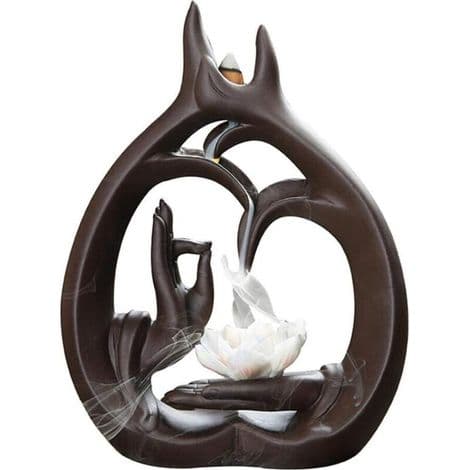 Keramisk røgelsesbrænder med lotusform (Lotus)