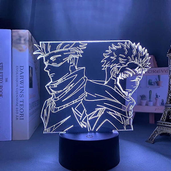 SBSG 3D Illusion Jujutsu Kaisen LED Animelampa 16 Färgförändringar Fjärrkontroll Skrivbordsnattlampa (Ryomen Sukuna)