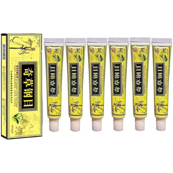 6x Natural Chinese Herbal Cream Organic Eksem Herbal Healing Cream Ansiktskräm Kroppskräm Anti-klia Kräm Salva Externt bruk