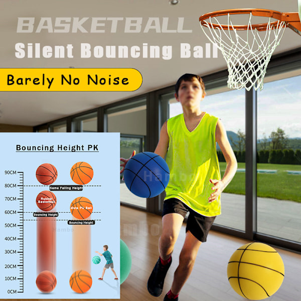 Handleshh Tyst Basketboll - Högkvalitativa material, tyst mjuk skumball, tränings- och tävlingshjälpmedel Orange 18cm