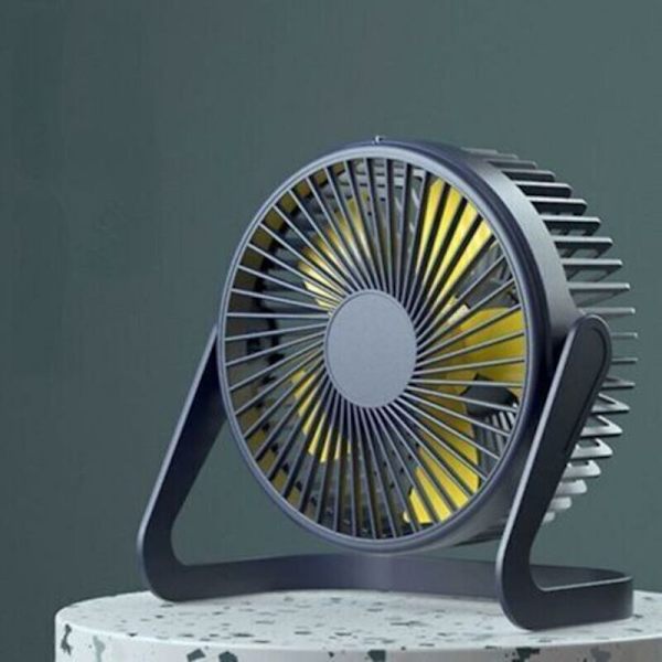 Lille USB Skrivebordsventilator Mini Lydløs Elektrisk Skrivebordsventilator Blå