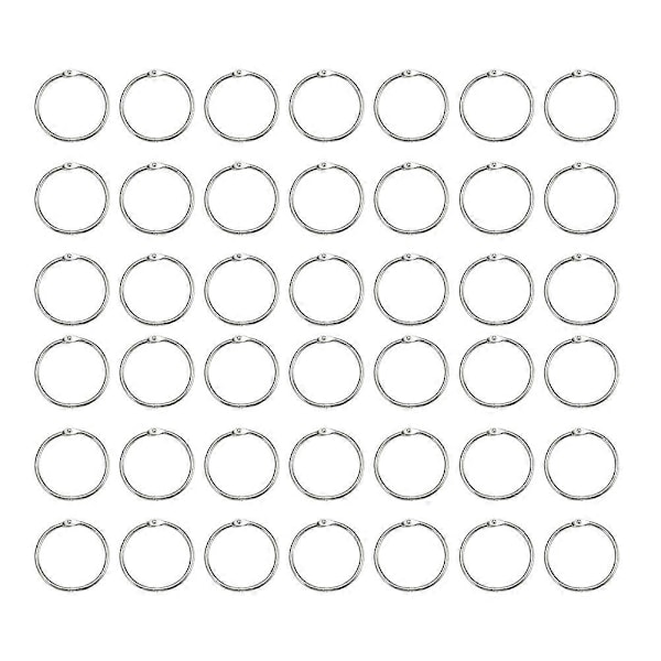 100 st Bokbindare Öppningsbara Kopplingsringar Metall Kopplingsringar Bindningsringar Pärmringar 3,8 cm