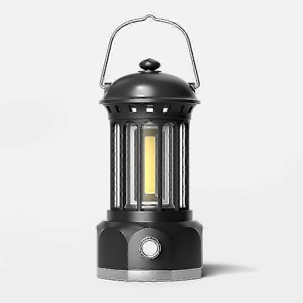 Campinglampa Charmig Retro LED Campinglykta med Uppladdningsbart Batteri, ABS+Kromjärnkonstruktion, COB Varm Ljus, Hängare för Camping, Jakt, Strömstörning
