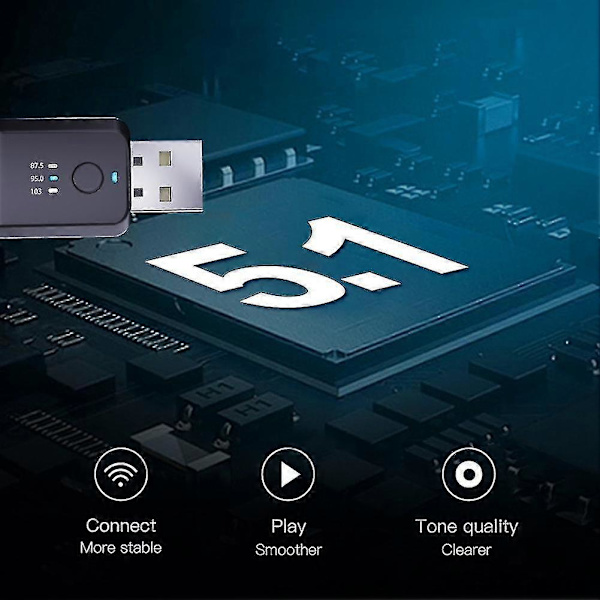 FM-sender Bil Trådløs Bluetooth 5.0 Radio Bil Kit Håndfri Lydadapter Ingen Forsinkelse Ingen Støj A