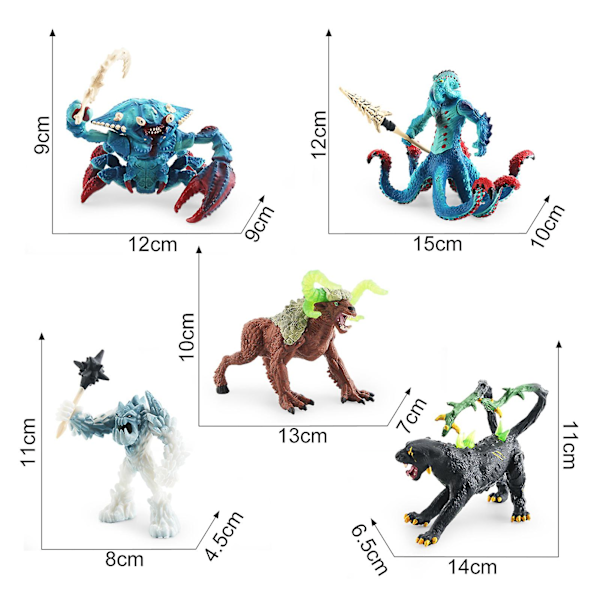 Monsterstatue Monster Modell PVC Mytisk Dyrestatue Modell Barnas Puslespill Leke