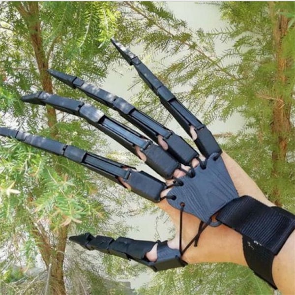 Ett par ledade fingrar, 3D-printade ledade fingerförlängningar med flexibla leder - Skelett Händer