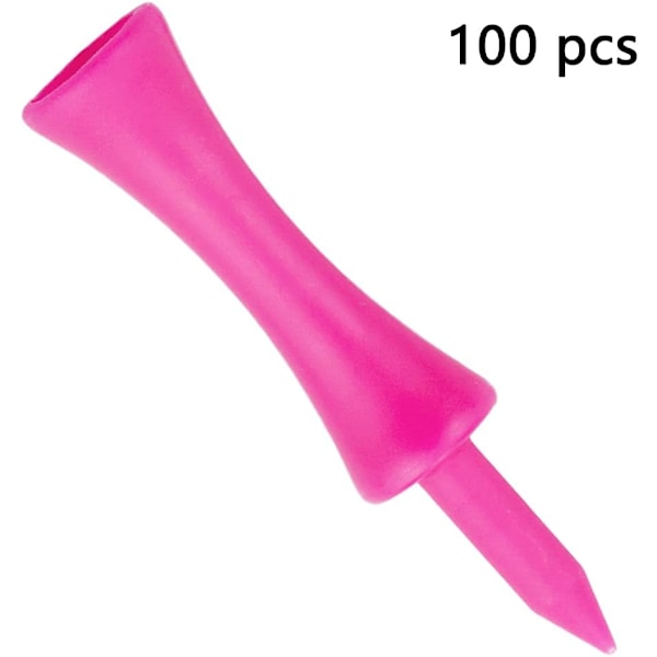 Plastgolfteeer 100 stk rosa 57mm