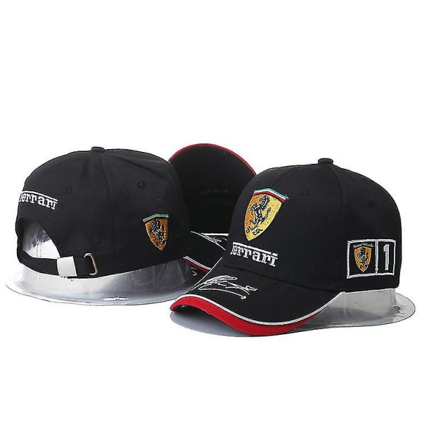Korkealaatuinen F1-kilpa-auton baseball cap puuvillainen brodeerattu Snapback For Ferrari -logo Unisex Creative Gift Golf -moottoripyörähattu-väri: 1