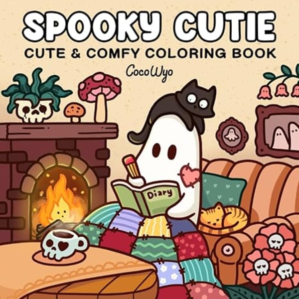 Spooky Cutie: Fargeleggingsbok for voksne og tenåringer med søte, skumle skapninger i koselige hyggeøyeblikk for avslapping (Koselige rom fargelegging)