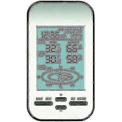 Trådløst anemometer med dobbelt montering. Vindsensor. LCD vejrstation. Ur. Vindhastighed og -retning. Chill Home