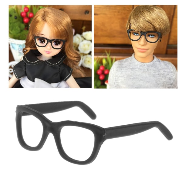 2x 1/6 søte dukkebriller Abs plastbriller motegave linseløse barn