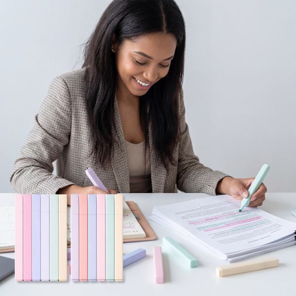 Pastel Highlighter Sæt (12-pak)