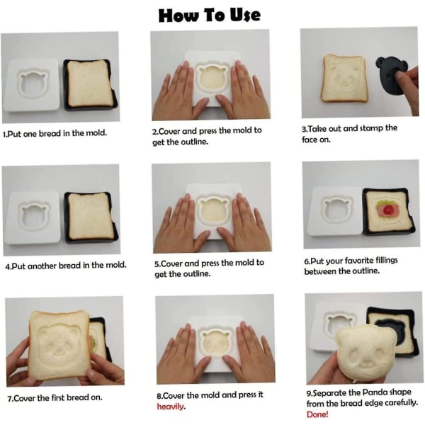 Smile Leivänpaahdin, Panda Voileipägrilli Smile Leivänpaahdin Toast Box Taskuinen leivänpaahdin mold valmistuskone