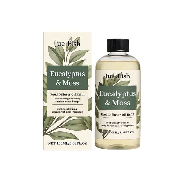 100 ml påfyllning av doftolja för doftpinnar med eukalyptus och mossa