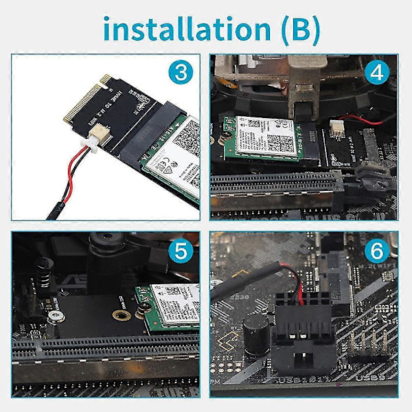 Langaton M.2 A+E Key -paikka M.2 M Key Wifi Bluetooth -sovitin AX200 9260 Bcm94352Z kortille NVMe PC