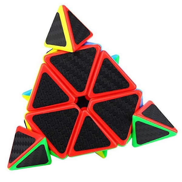Pyramide Speed Cube Trekant Karbonfiber Speed Cube Twisty Puslespill Leketøy for Barn Intelligensutvikling