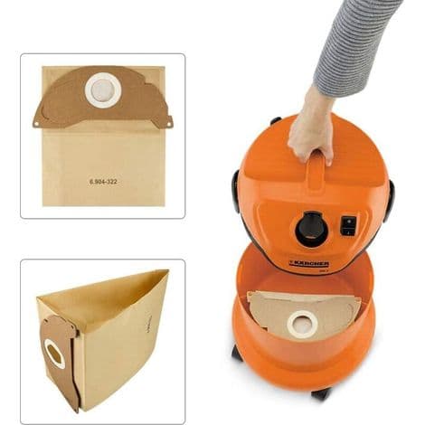 Parti med 10 støvsugerposer til Karcher 6.904-322.0