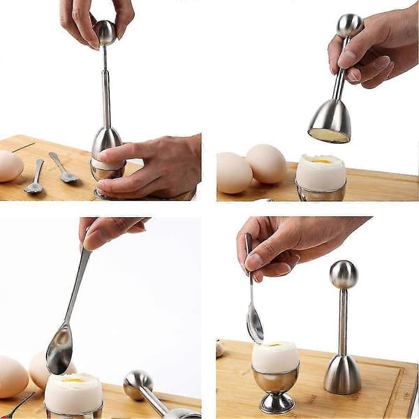 Egg Cutter, Egg Slicer Kjøkken Eggåpner Verktøy Egg Cracker Remover Egg Skall Separator for Hard Soft Kokte Egg